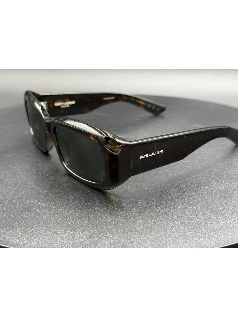 Saint Laurent SL 809 Tortoiseshell Rectangular Sunglasses - Picture 3 of 12